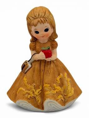 Vintage Josef Original George Good Bisque September School Girl Figurine